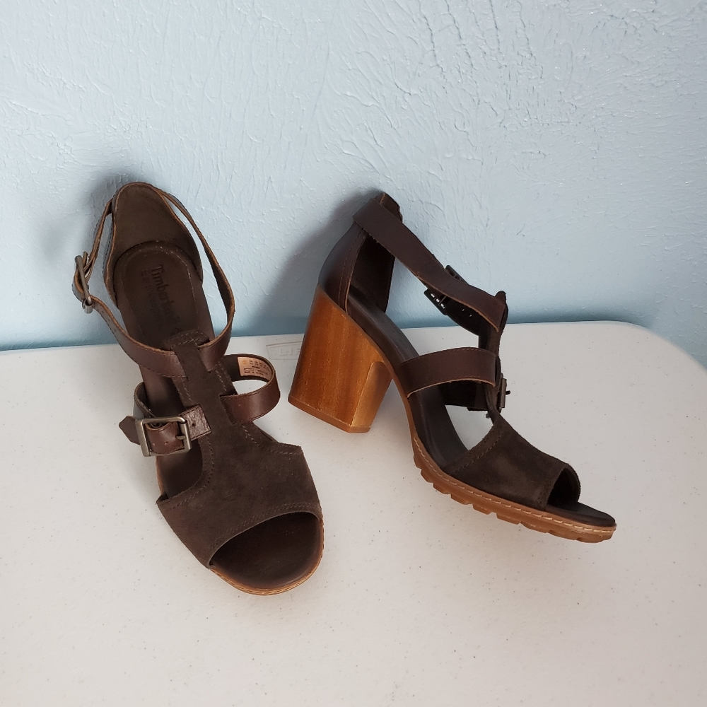 Timberland suede chunky heal sandals